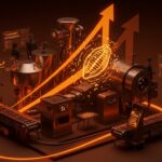 Línea de producción industrial y emprendedores colaborando en la expansión de ingrediente alternativo al chocolate Choruba en Europa con funding.