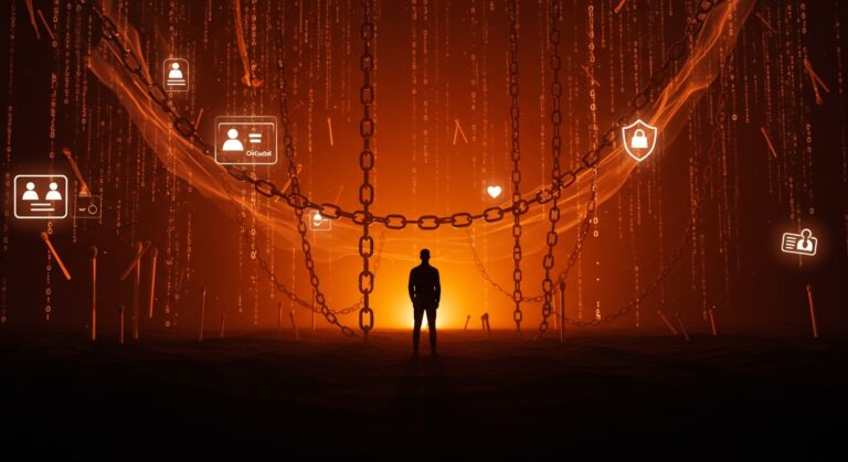 Imagen conceptual sobre privacidad y protección de datos en startups tech con énfasis en FTC, OkCupid y Match Group.