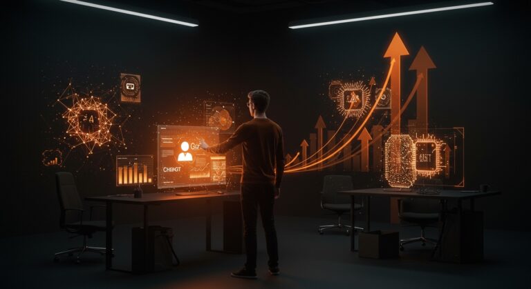 Fundador SaaS implementando Generative Engine Optimization para visibilidad de marca en ChatGPT y motores IA con estrategia de marketing digital innovadora.