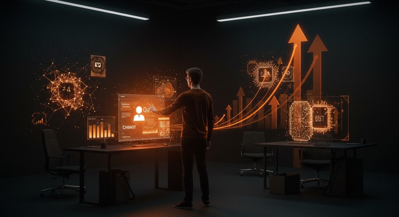 Fundador SaaS implementando Generative Engine Optimization para visibilidad de marca en ChatGPT y motores IA con estrategia de marketing digital innovadora.