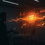 Founder evaluando riesgos y confianza en modelos de lenguaje grandes (LLM) para proteger su startup con verificación y mejores prácticas en IA.