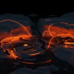 Glaciar ártico partido revelando huesos prehistóricos de ballenas, simbolizando el impacto del cambio climático y avances en paleontología en Franz Josef Land.