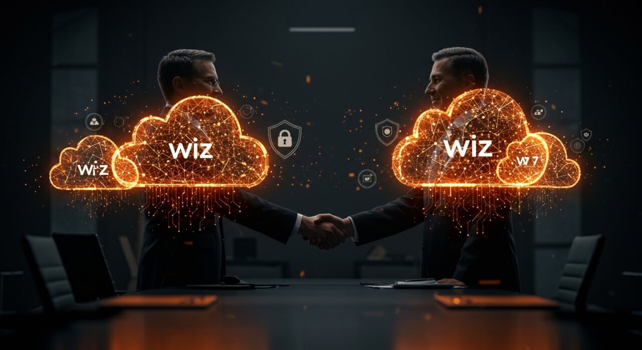 Acuerdo entre Google y Wiz mostrando la mayor adquisición en ciberseguridad cloud con inteligencia artificial, destacando un exit récord en startups tecnológicas.