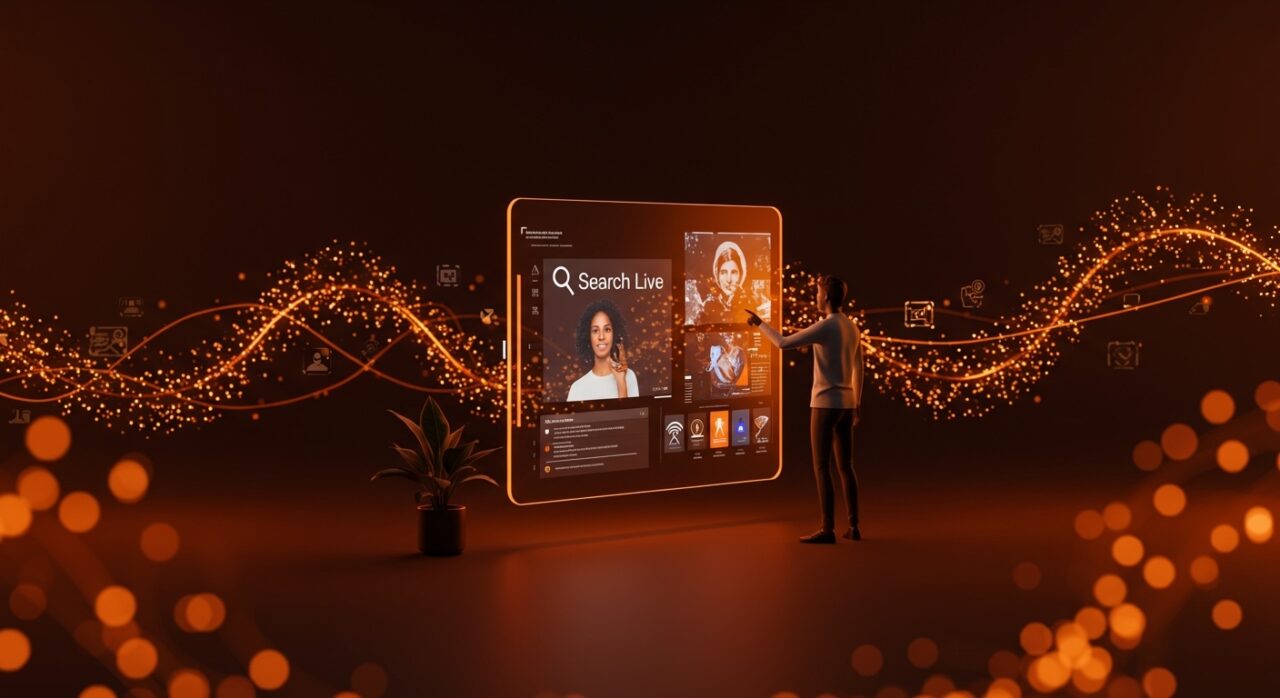 Interacción visual en tiempo real con IA aplicada en Google Search Live para innovación tecnológica en startups.