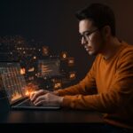 Founder latinoamericano usando Google Sheets como backend CRUD y automatización IA para startups tech sin código.