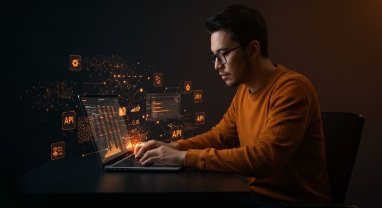 Founder latinoamericano usando Google Sheets como backend CRUD y automatización IA para startups tech sin código.