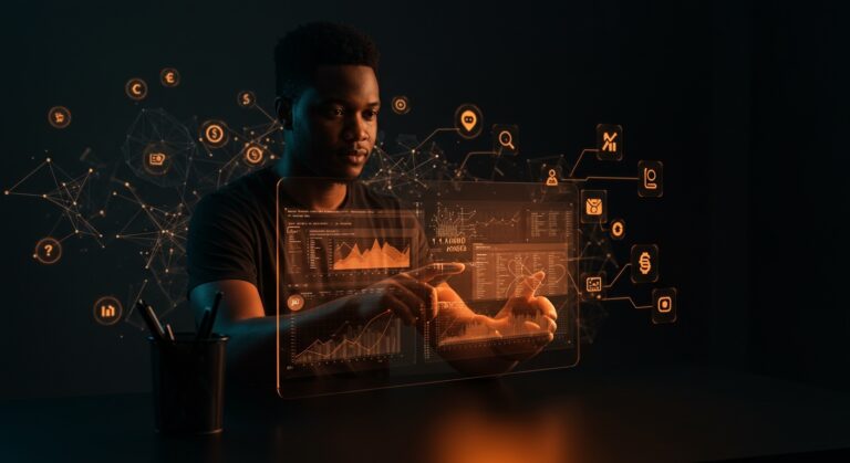 Founder utilizando GPT-5.4 integrado nativamente en Excel y Google Sheets, mostrando automatización e inteligencia artificial avanzada para startups.