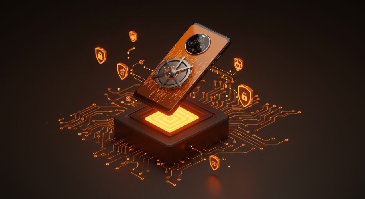 Smartphone con sistema operativo GrapheneOS destacando privacidad total y seguridad sin datos personales, con integración de hardware Motorola y Google Pixel.
