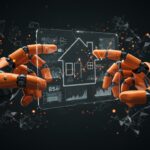 Guantes robóticos manipulan datos inteligentes para la automatización y robótica doméstica en startup tecnológica.