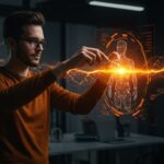 Empleado creando agentes de inteligencia artificial sin código con financiamiento de Benchmark para startups en LATAM.