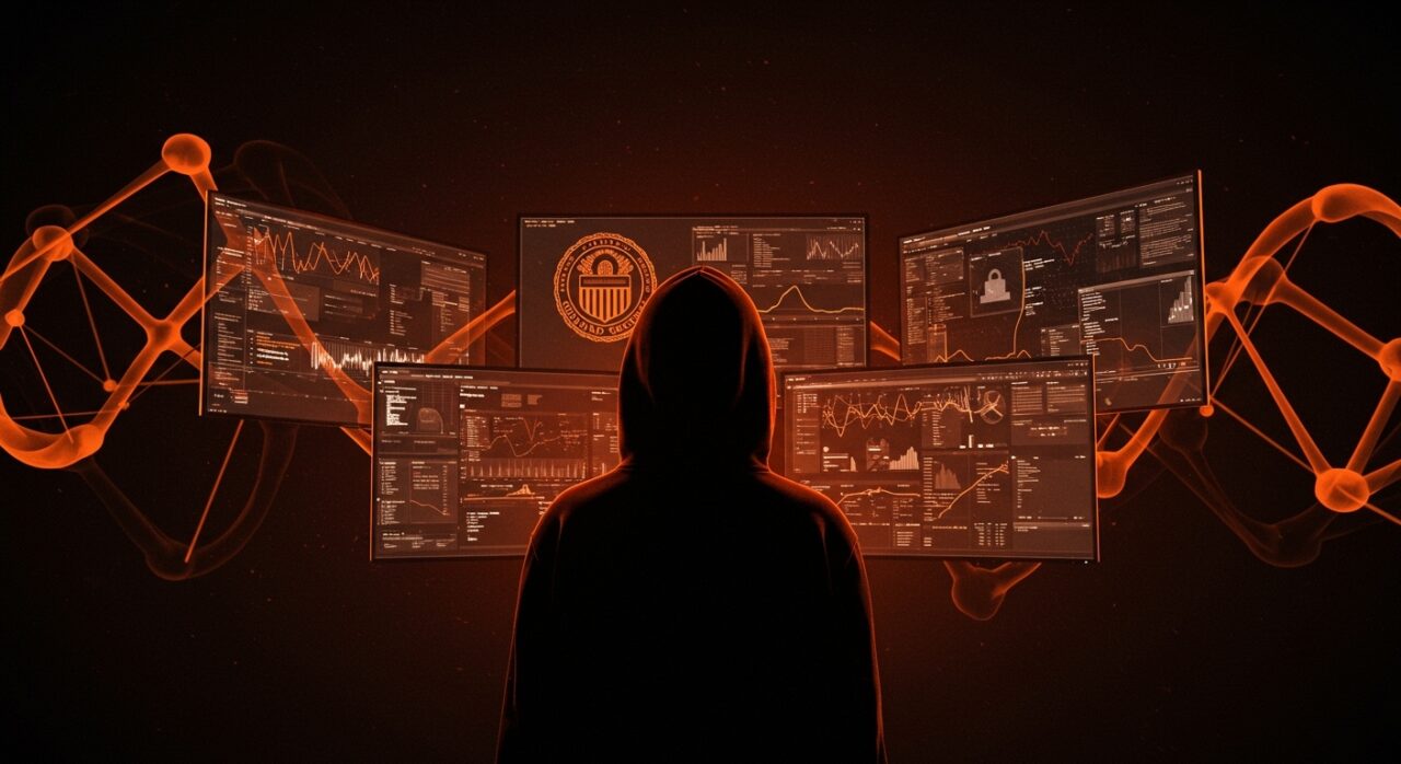 Hacktivista hackeando datos de Homeland Security, ilustrando vulnerabilidades en ciberseguridad y lecciones para startups tecnológicas.