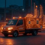 Camión eléctrico e híbrido compacto de Harbinger Motors para flotas, destacando innovación y sostenibilidad en movilidad eléctrica.