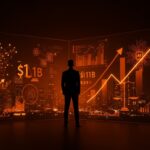 Inversión en legal tech AI de Harvey valorada en 11 billones, con liderazgo de Sequoia, ilustrado mediante tecnología avanzada y crecimiento financiero.