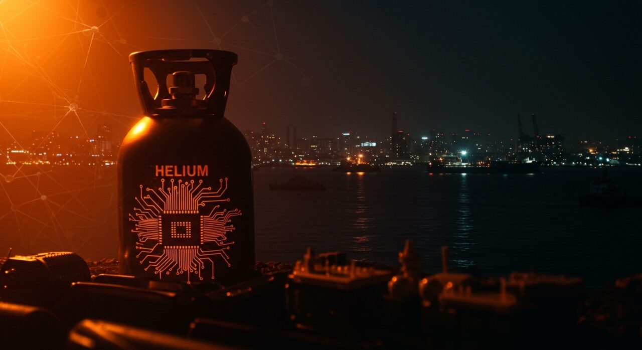 Crisis del supply chain de helio para semiconductores causada por la tensión geopolítica en Irán y el estrecho de Ormuz, afectando la industria tecnológica.