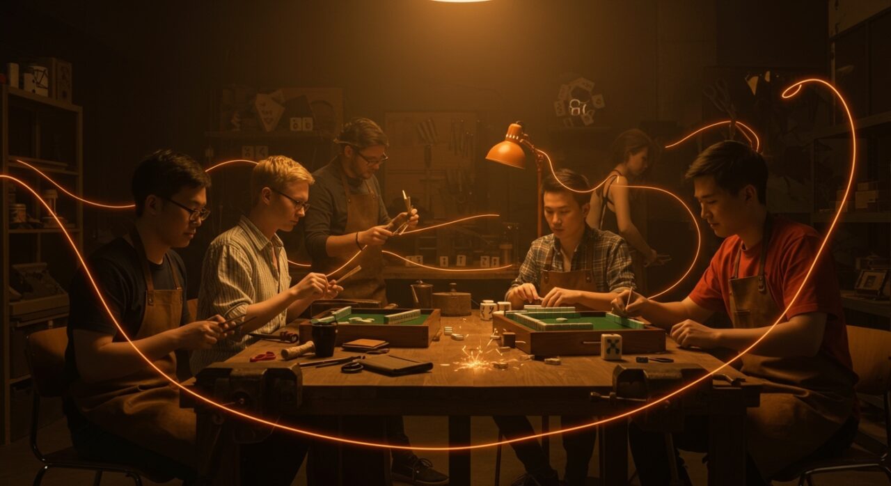 Jóvenes practicando hobbies analógicos como bordado, herrería y mahjong, destacando la tendencia de desconexión digital y oportunidades de negocios creativos en 2026.