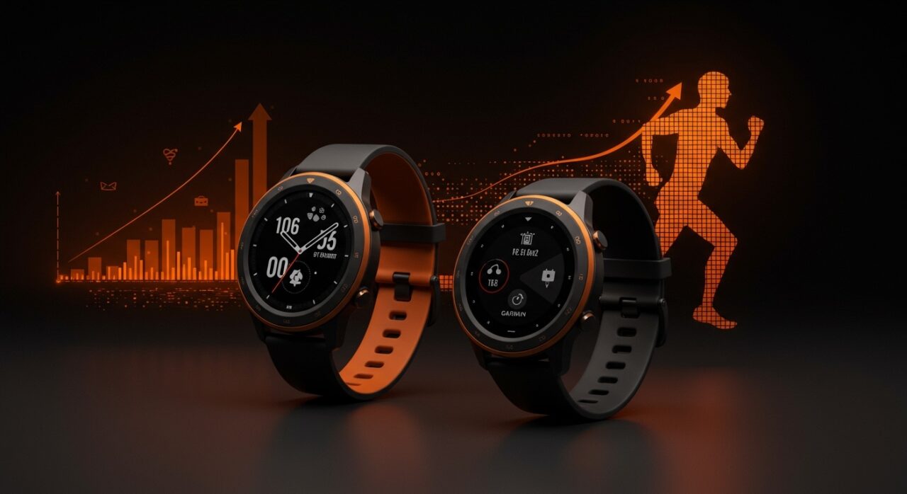 Comparativa visual del Huawei Watch GT Runner 2 y Garmin Forerunner enfocada en GPS, batería y ecosistema para wearables deportivos en el mercado latinoamericano.