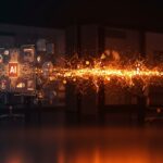 Agente de IA interactuando con capa de procesos digitales, representando la optimización y transformación digital en empresas.