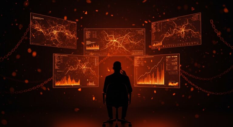 Emprendedor reflexionando sobre los riesgos de la inteligencia artificial y su impacto en la innovación y cultura digital de startups.