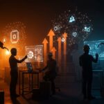 Espacio de trabajo industrial representando pymes industriales con IA y automatización estratégica para crecimiento.