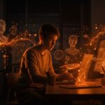 Integración de inteligencia artificial en la educación artística y el futuro laboral creativo en escuelas de arte con tecnología avanzada.