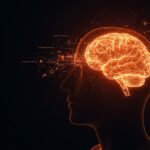 Interfaz cerebro-IA mostrando decodificación de pensamiento en tiempo real para tecnología médica avanzada.