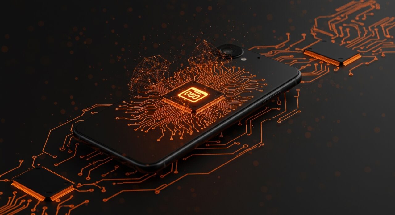 iPhone 17 Pro ejecutando modelos grandes de IA localizados con tecnología Flash-MoE destacando privacidad e innovación en IA.