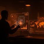 Pentágono desarrollando IA militar propia con hologramas de modelos de inteligencia artificial y símbolos de soberanía tecnológica en defensa.