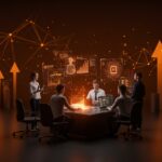 Equipo tecnológico colaborando en modelos de IA personalizados con Mistral Forge, destacando innovación y escalabilidad empresarial.