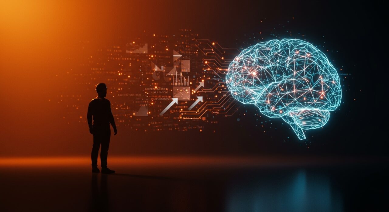 Comparativa visual entre ingenieros de software e inteligencia artificial mostrando automatización y productividad en el desarrollo tecnológico.