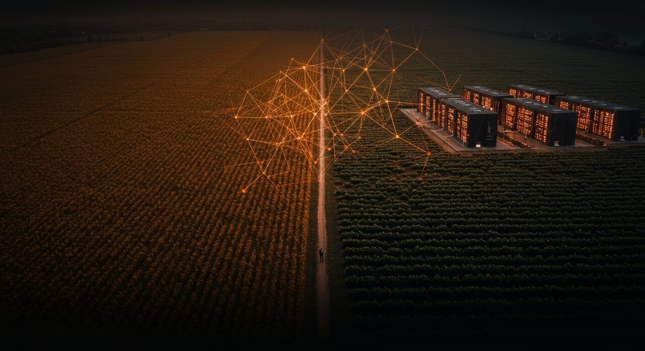 Conflicto entre la expansión de IA y la preservación de tierras agrícolas en Kentucky con enfoque en sostenibilidad e infraestructura tecnológica.