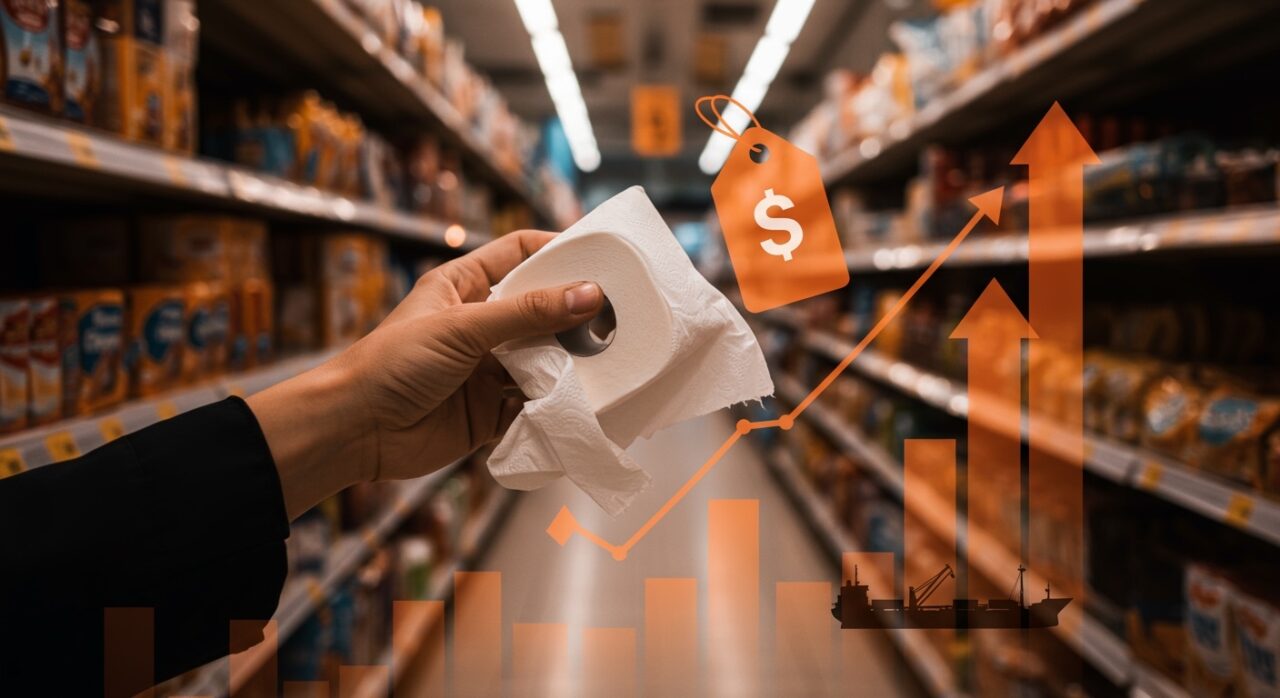 Incremento del precio del papel higiénico en Hong Kong debido a la guerra y la inflación logística reflejando el impacto en la cesta de compra.