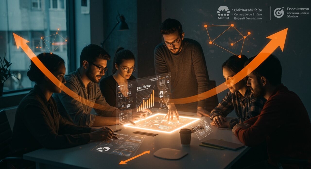 Convocatoria para founders tecnológicos colaborando en mentoría e innovación de startups con apoyo de Cámara de Comercio y Fondo Social Europeo.