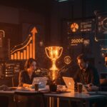 Emprendedores tecnológicos colaborando en programa startup con mentoría, formación y financiación en Soria.