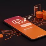Pantalla futurista de Instagram Plus mostrando historias anónimas bajo suscripción, destacando la estrategia y monetización digital de Meta en tendencias tech.