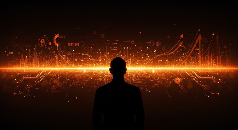 Visión de Sam Altman sobre inteligencia artificial y AGI con metáforas visuales de startups LatAm y automatización tecnológica.