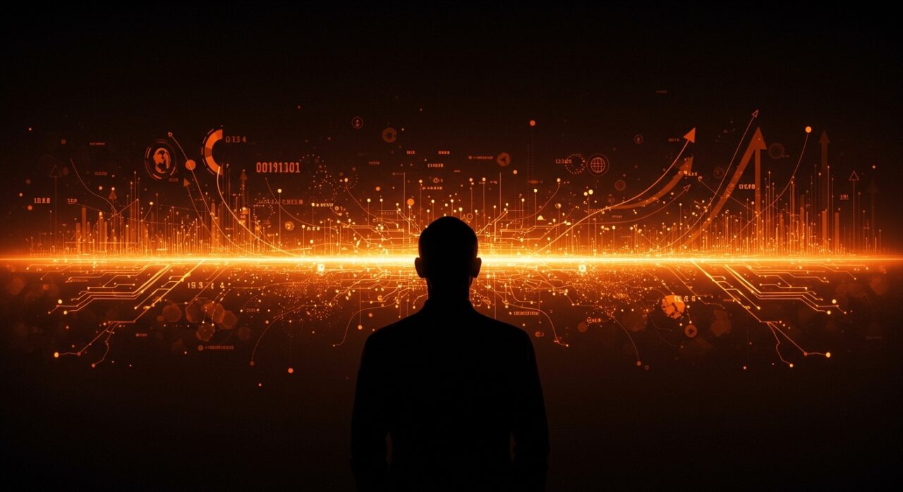 Visión de Sam Altman sobre inteligencia artificial y AGI con metáforas visuales de startups LatAm y automatización tecnológica.