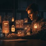 Inteligencia artificial aplicada a la declaración de la Renta mostrando riesgos y protección de datos fiscales en startups.