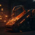 Robótica e inteligencia artificial automatizando el reciclaje en una industria sostenible con tecnología avanzada.