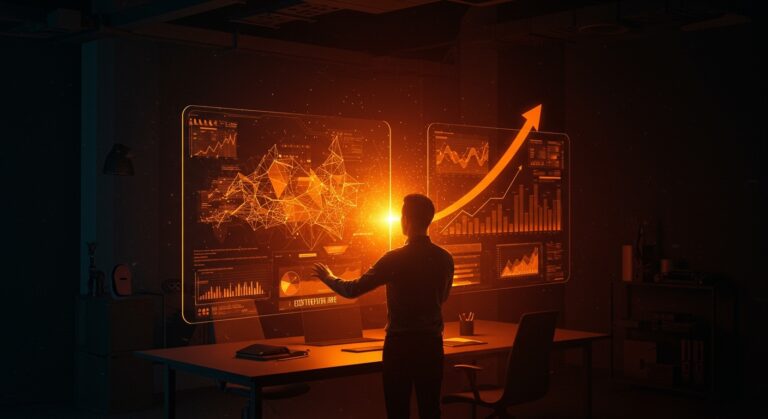 Interloom startup alemana captando financiación para IA en automatización empresarial en un entorno tecnológico futurista.