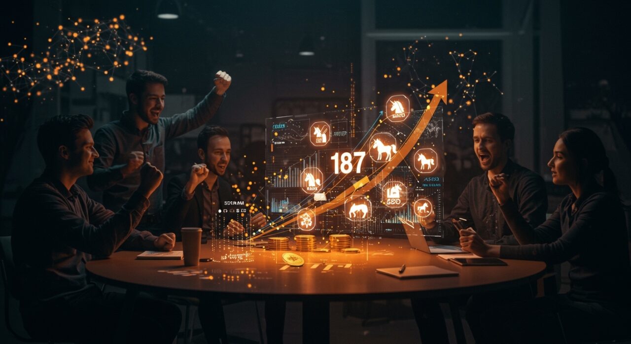 Inversores de capital riesgo celebrando el crecimiento de unicornios impulsados por IA y fondos VC en startups de LATAM 2025.