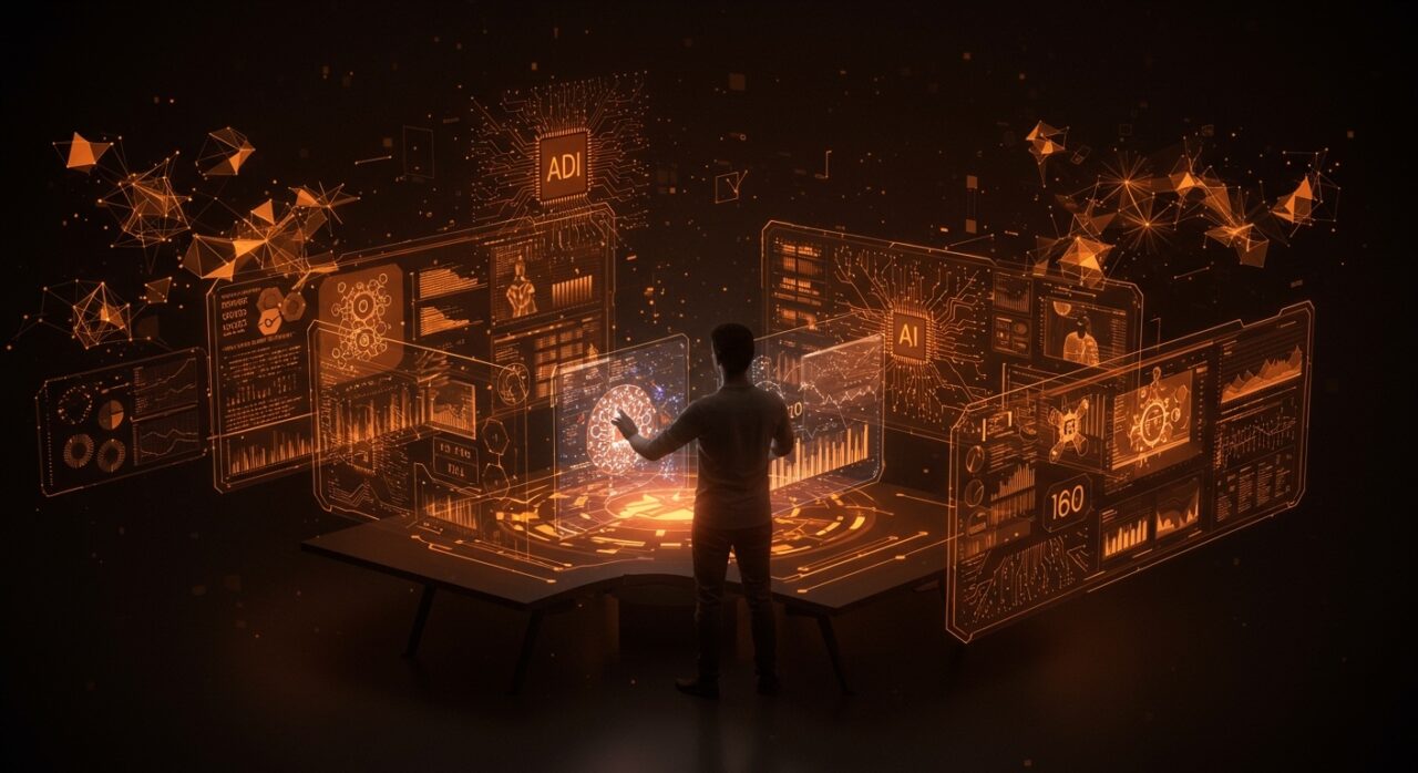 Interfaz futurista de alta capacidad para inferencia IA de bajo costo con multiprocesamiento GPU y soporte LoRA en IonRouter YC W26.