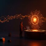 Financiamiento en computación cuántica: IQM recibe inversión de BlackRock en escena futurista de innovación tecnológica.