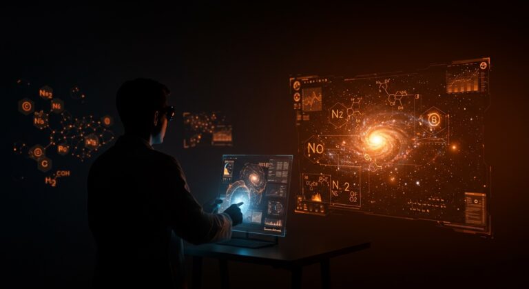 Composición química de galaxias primitivas con énfasis en nitrógeno revelada por el James Webb y su impacto en tecnología y datos espaciales.