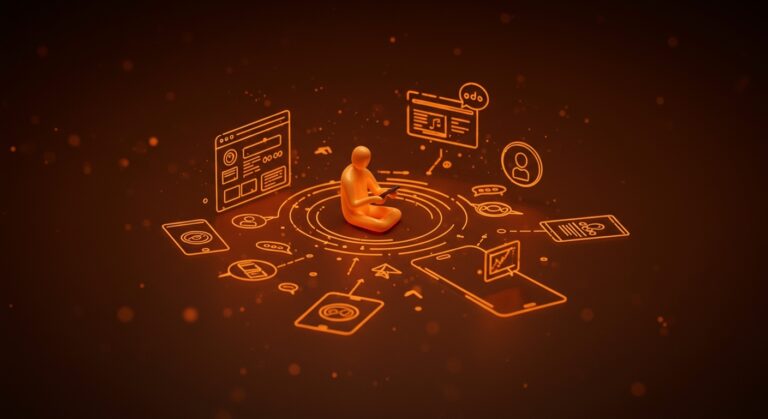 Imagen conceptual de internet humano y web indie en dispositivos móviles destacando tendencias y ecosistema startup tech.