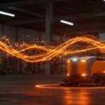 Robot inteligente de limpieza automatizada de Kärcher en un entorno industrial mexicano, integrando sensores LiDAR y tecnología IA.