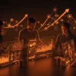 Colaboración de emprendedores en startups de inteligencia artificial impulsadas por inversión de venture capital en Kleiner Perkins.