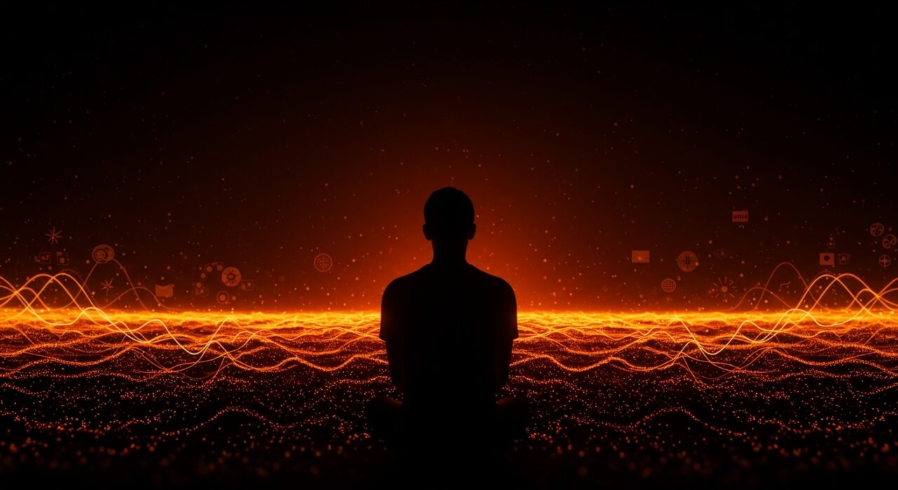 Fundador reflexionando sobre felicidad y adaptación hedónica en el contexto del emprendimiento y la filosofía de La Rochefoucauld.