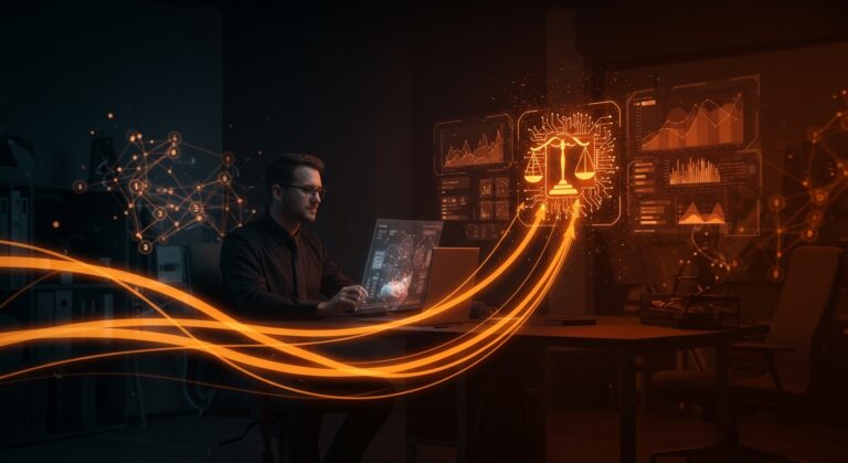 Legora recaudando 550 millones en Serie D impulsando la IA legal con valoración de 5.55 billones de dólares, visualización de inversión y tecnología legal avanzada.