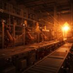 Automatización e intralogística eficiente con tecnología Lenze en LogiMAT, destacando control de movimiento y eficiencia energética.