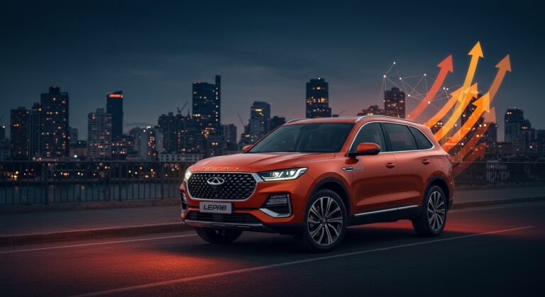 SUV Lepas L8 del Grupo Chery con estrategia de mercado y movilidad innovadora en el mercado europeo automotriz.